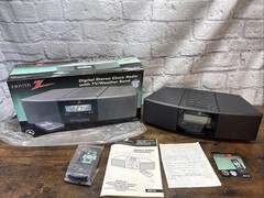 Vintage Zenith Digital Stereo Clock Radio Z213B W/ Box & Receipt Weather