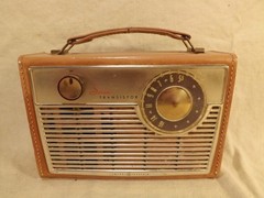 GE Transistor Radio In Leather Case P-776B USA UNTESTED