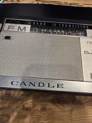 Vintage Candle 3 Band Deluxe 12 transistor Radio Am Fm BL Untested Read