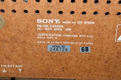 Vintage Sony AM/FM Tabletop Radio Woodgrain ICF-9740W Tested