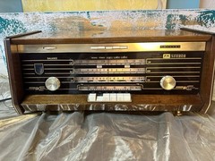 Vintage Working Table Top Stereo w/ tuning eye Philips B5X43A Made in Holland