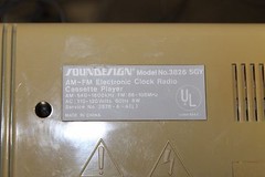 Vintage 80s Soundesign 3826SGY AM FM Clock Radio Cassette Player It Works