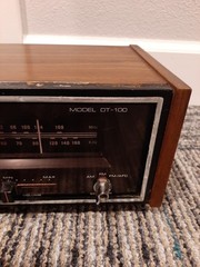vintage Solar brand AM/FM digital flip clock radio, specifically Model DT-100