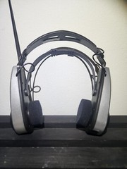International AM FM Radio Headset Receiver Blk and Gray Vintage (Tested)