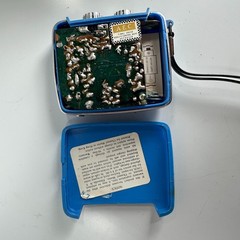 Vintage Kmart AIE-641 Atom Pocket Transistor Radio Blue AM Hong Kong- FOR PARTS