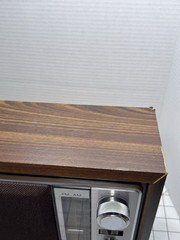 Vintage SONY AM/FM Desktop Radio ICF-9740W Wood Grain Tested Working