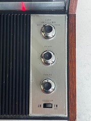 1960s Solid State YORK Rosewood MCM Clock Radio Desk Bedside Table Lamp.