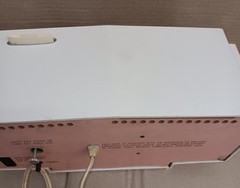 MOTOROLA (Model C19P-32) Clock/AM Radio, MCM – Pink/White, 1963, USA