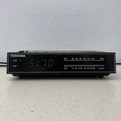 Vintage Toshiba RC-8600 AM/FM Clock Radio JAPAN 1980s Retro Alarm Tested WORKS