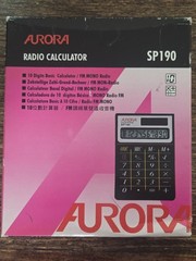 Radio Calculator – Aurora FM Radio Batt Calc Solar 1980s Rare SP190 Vintage Walk