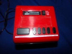 Vintage Randix Red Cube Box Square Cassette, Clock, AM/FM Radio – Works