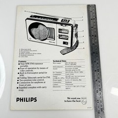 1980s Philips MW/FM Radio PORTABLE RADIO AL170 – Specs Promo Poster Advertising