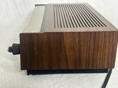 Vintage SEARS FM/AM Digital Clock Transistor Radio Wood Grain Hong Kong WORKS!