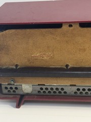 General Electric Cranberry Red 1953 Model 565 clock radio for parts