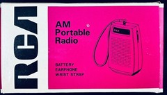 RCA PORTABLE AM POCKET RADIO WRIST STRAP EARPHONES VTG 1970’s NEW NOS RZG-101J