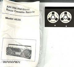 Vtg SOUNDESIGN Mini Slim Radio-Cassette Recorder 4628BLK Box Only – Great Decor