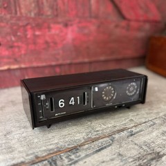 Radio Only – Vintage Midland Flip Clock AM/FM Radio Model 11-388 Brown