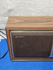 Vintage Sony ICF-9740W AM/FM Wood Grain Table Radio Taiwan Tested