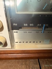 Motorola Solid State AM FM Clock Radio Wood Case MCM Tabletop