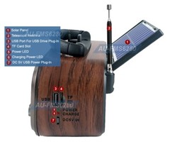 3-In-1 Solar-Powered Retro Radio AM FM SW Bluetooth Speaker USB SD Card MP3 Play