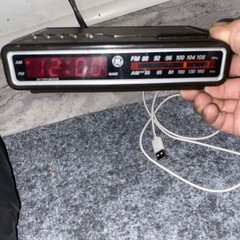 Vintage 1980s GE Digital Alarm Clock Radio Woodgrain Model 7-4612A Tested Works