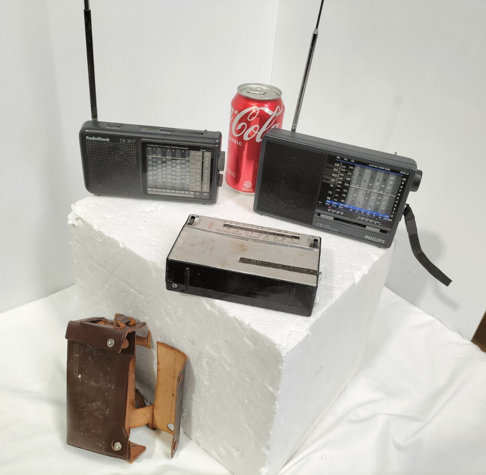 Vintage Radio x3 Multiband Transistor Radio Crown Philips Radio Shack 2xwork -AF