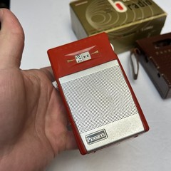 VTG Penney&rsquo;s Leather Covered Six Transistor Radio With Box