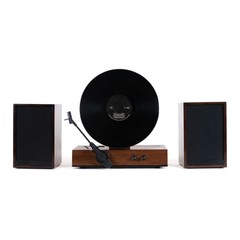 Fuse GLD Vertical Vinyl Record Player with Speakers, Bluetooth, AUX – Black Trim