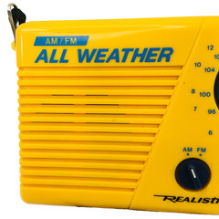 Vtg Realistic All Weather AM FM Radio Yellow Portable 12- 783 No Seal READ Works