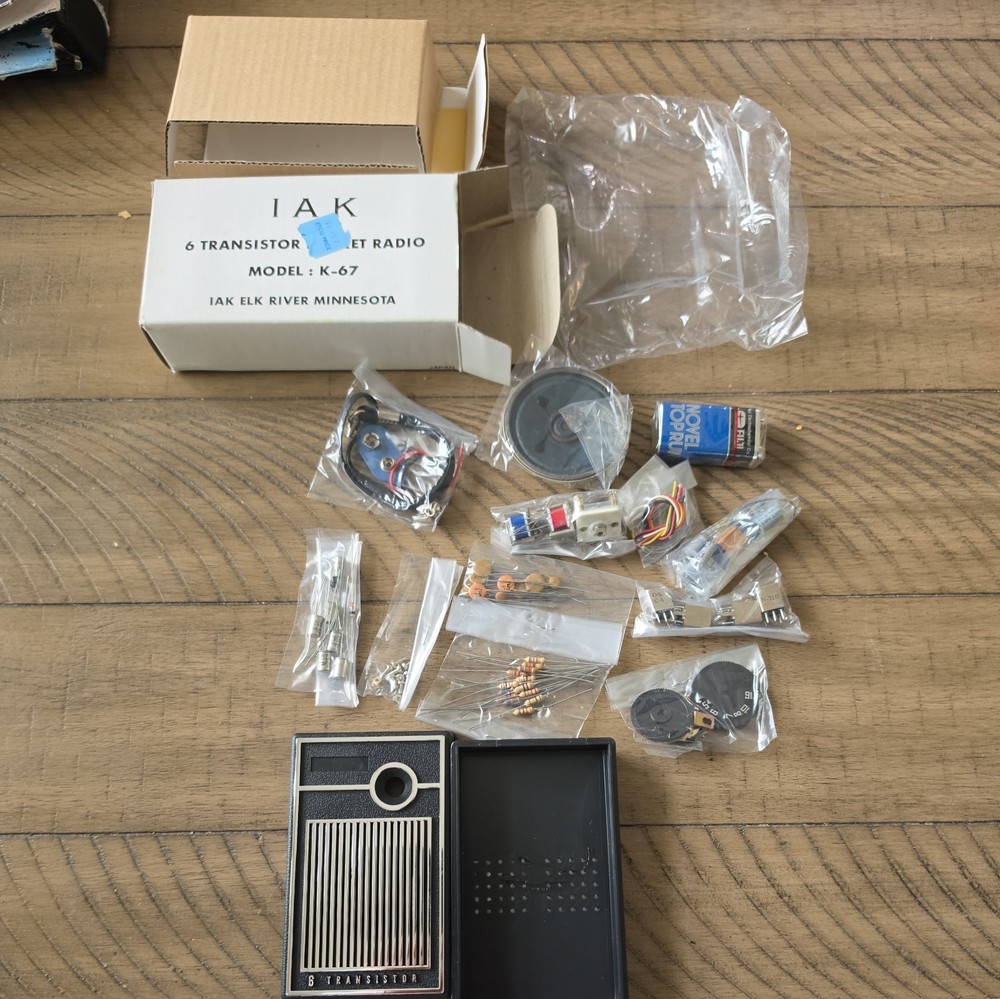 Vintage IAK 6 Transistor Pocket Radio Kit Model K-67 New IAK Elk River Minnesota
