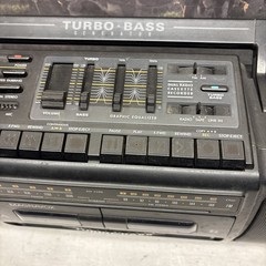 Vintage MAGNAVOX AW-7595/17 Turbo Bass Dual Cassette Boombox Radio TESTED NICE