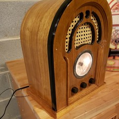 Vintage 1934 Replica Radio with Cassette Player Wood Cabinet