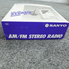 Sanyo RP 45 AM/FM Stereo Portable Radio Walkman With Headphones Box Vintage