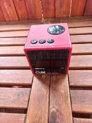 German vintage red CUBE Profitronic 100 alarm radio