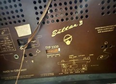 vinatge radio: sultan made in Germany (still works). I do not know much about it