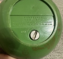 Vintage Panasonic Panapet R-70 Green Ball AM Radio 1970s Japan w/ Chain