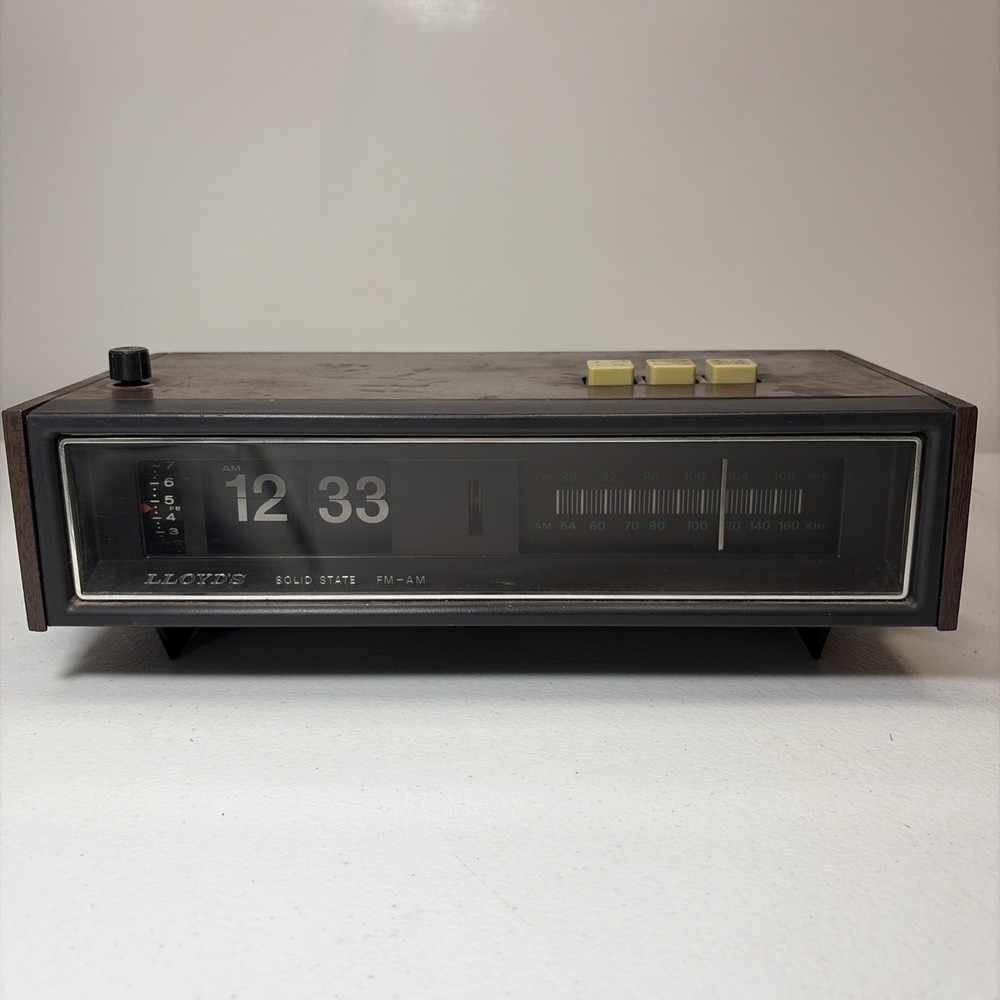 Vintage Lloyd’s Flip Clock Radio Alarm JJ-1617 AM/FM Solid State Parts Repair