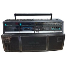 Vtg Magnavox D8300 AM FM Stereo Boombox Radio Dual Cassette Works Sounds Great!