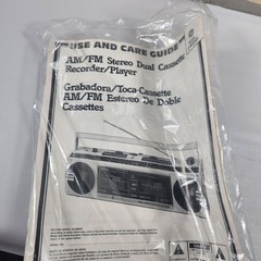 Vintage GE Mini AM FM FM Stereo Dual Cassette Recorder 3-6210 Excellent Box