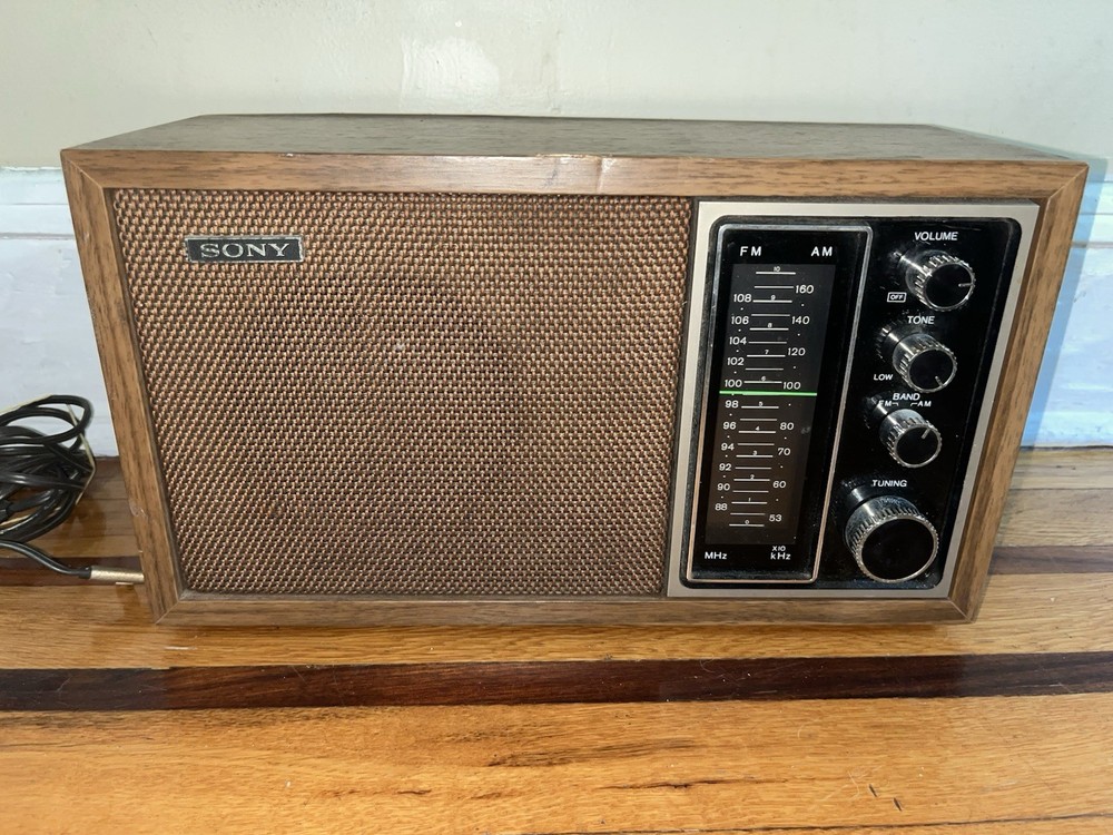 Sony TFM-9440W Vintage AM FM Radio Wood Grain Analog Tested Working
