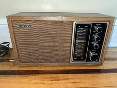 Sony TFM-9440W Vintage AM FM Radio Wood Grain Analog Tested Working