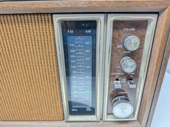 Vintage SONY TFM-9450W AM/FM Transistor Radio Wood Grain Cabinet Works
