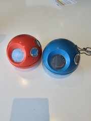 Vintage 1970s Panasonic Panapet Red And Blue AM Ball Radios