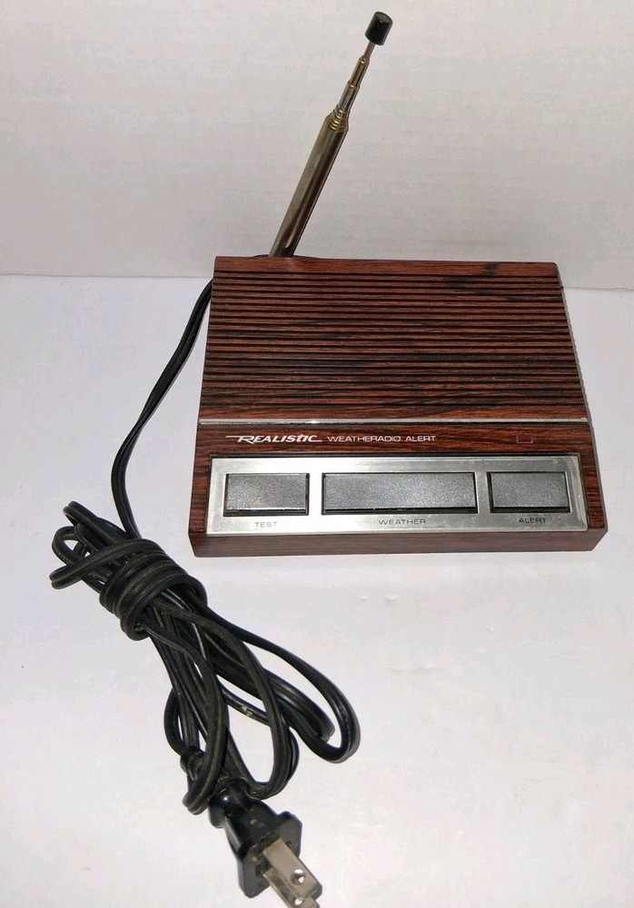 Realistic Model 12-140 Weatheradio Weather Alert Radio Vintage TESTED Woodgrain