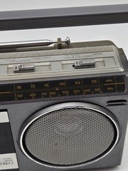 Vntg Sears Roebuck & Co SR-3000 Series Silver Mini Stereo Boombox TESTED WORKING