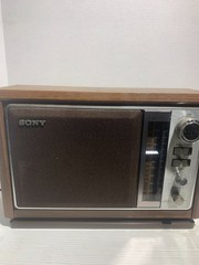 Vintage Sony ICF-9740W AM/FM 2-Band Tabletop Radio Woodgrain Case SOUND ISSUE