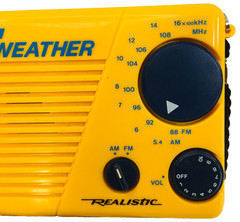 Vtg Realistic All Weather AM FM Radio Yellow Portable 12- 783 No Seal READ Works