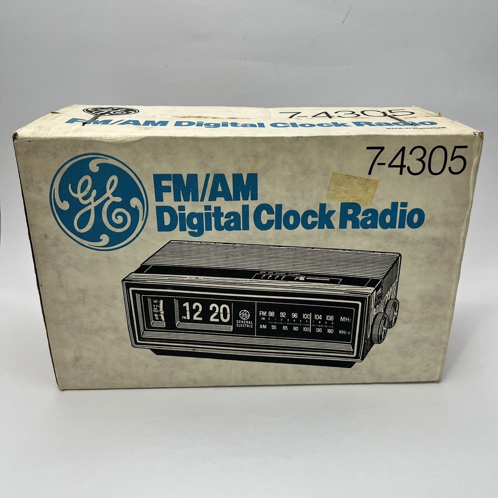 GE 7-4305 FM/AM Digital Flip Clock Radio Vintage FACTORY SEALED Staples Intact