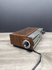 70s Sears Transistor Flip Clock Radio Model 3433 AM/FM Alarm Wood