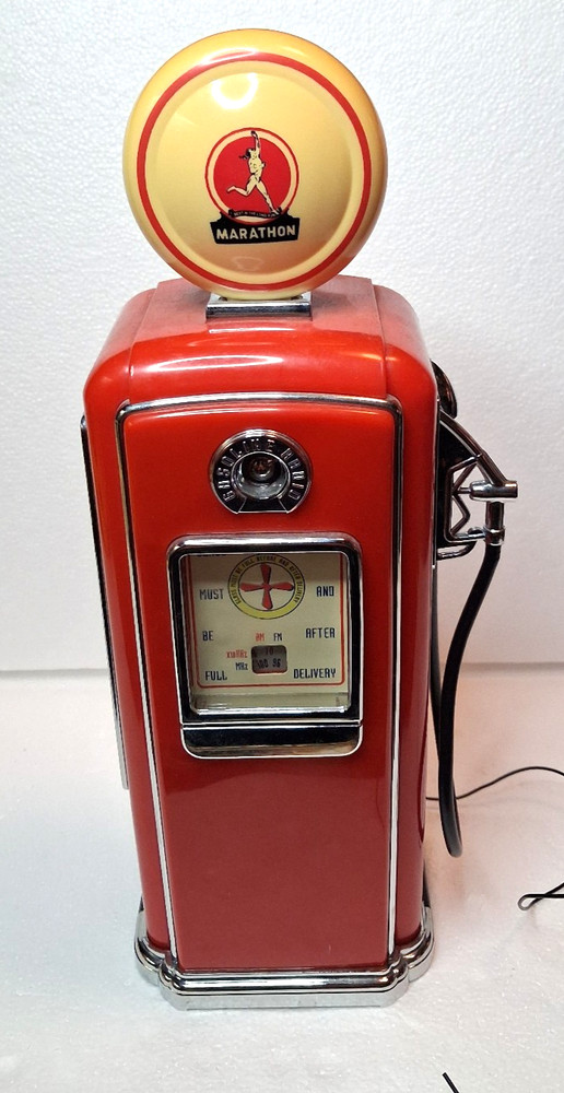 Vintage Light Up Marathon Gasoline Pump Radio AM/FM – Working
